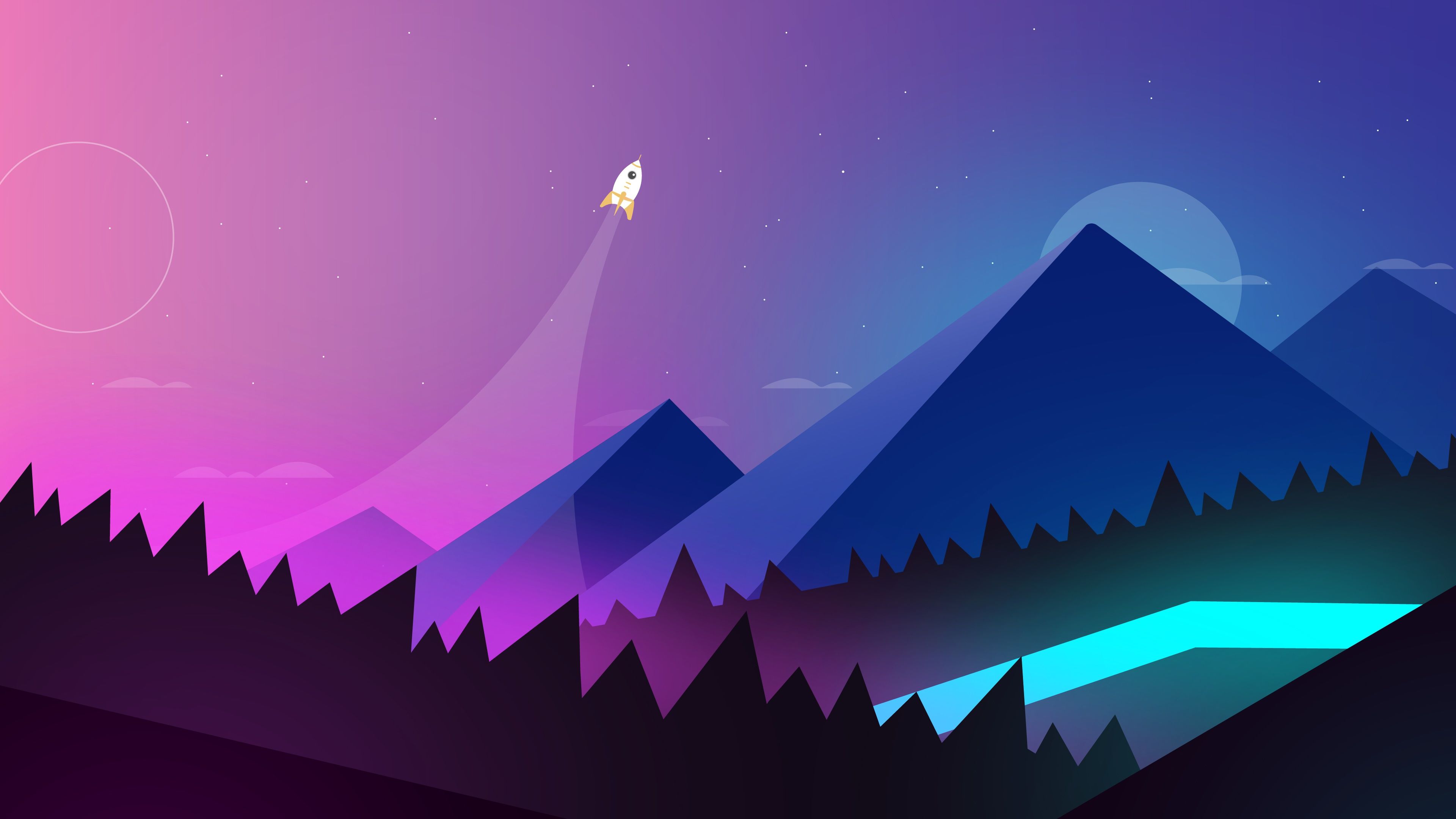 Beautiful Evening Sky With Colorful Lights - free minimalist HD wallpaper